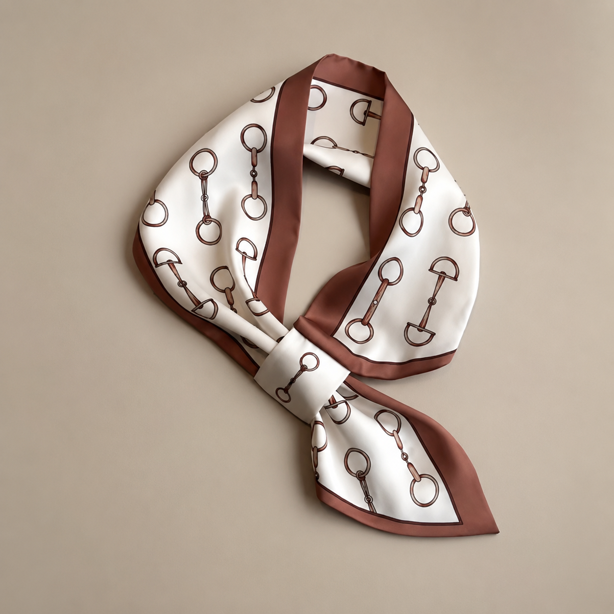 Women's horse print neckerchief scarf product view