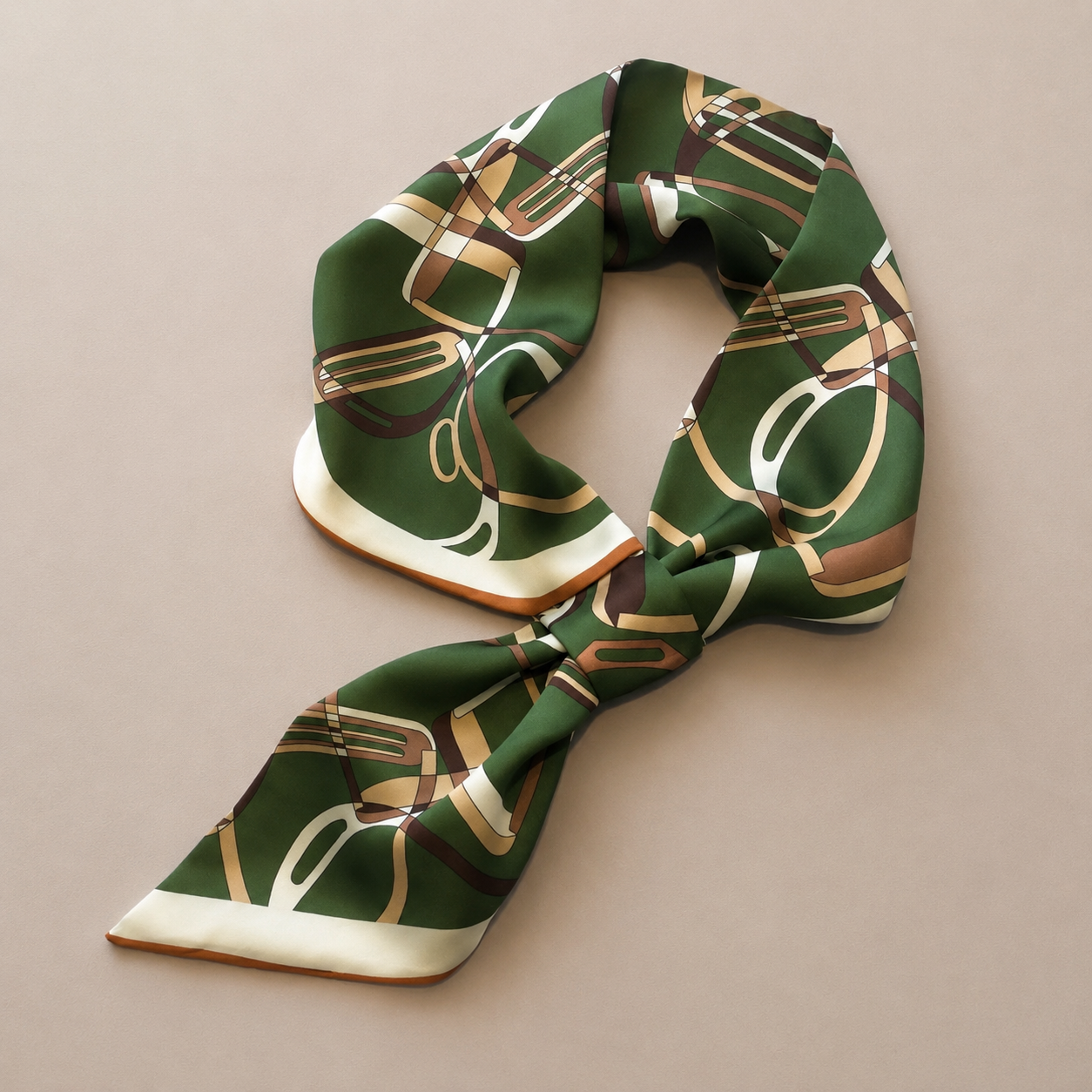 Lightweight polyester horse print skinny scarf