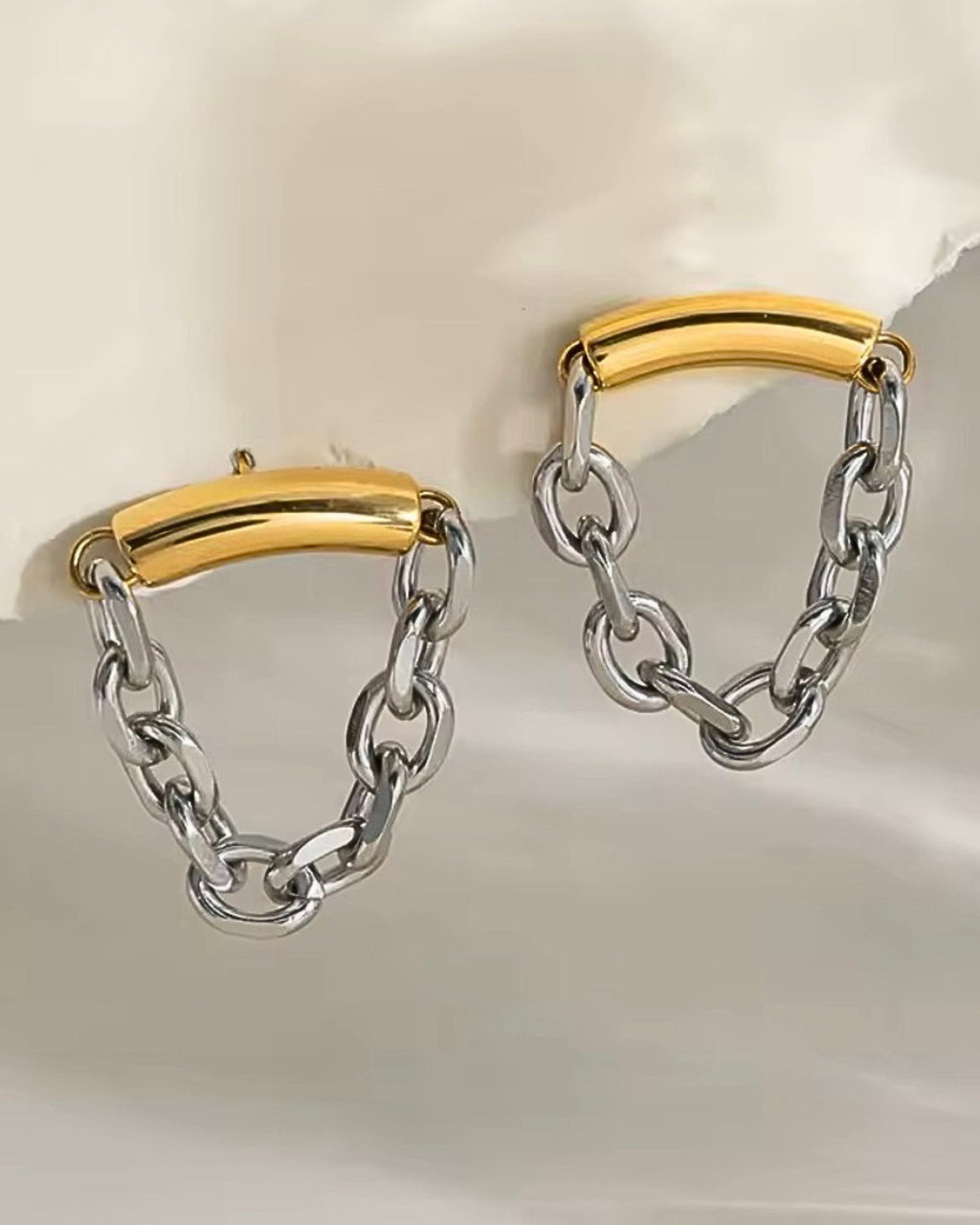 The Mixed Metal Chain Earrings