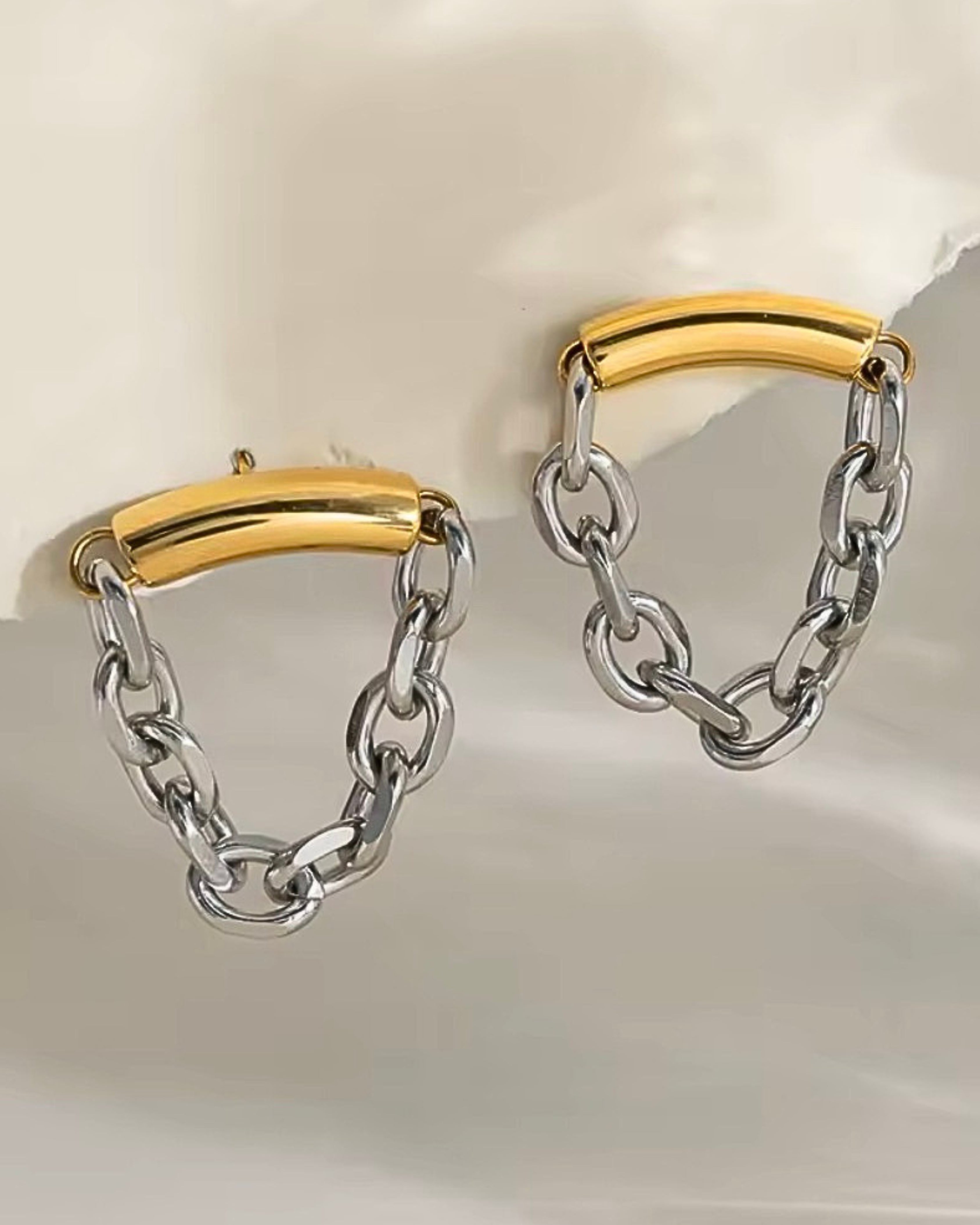 The Mixed Metal Chain Earrings