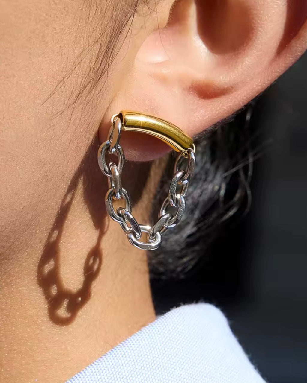 The Mixed Metal Chain Earrings