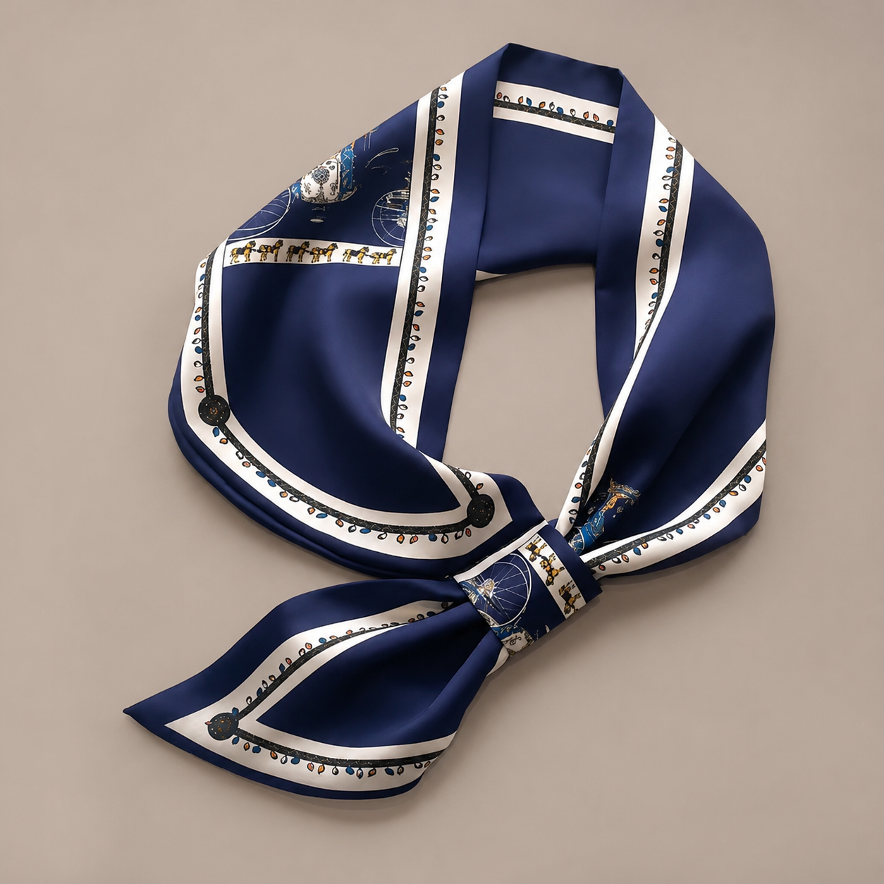 Horse print scarf for neck, hair, wrist or handbag