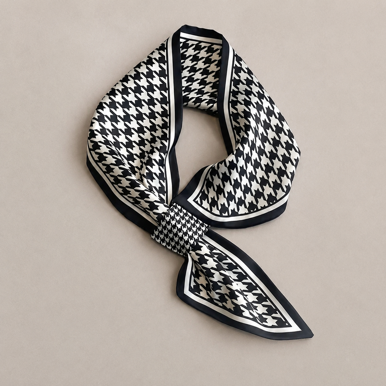 Silky-feel horse print skinny scarf product view