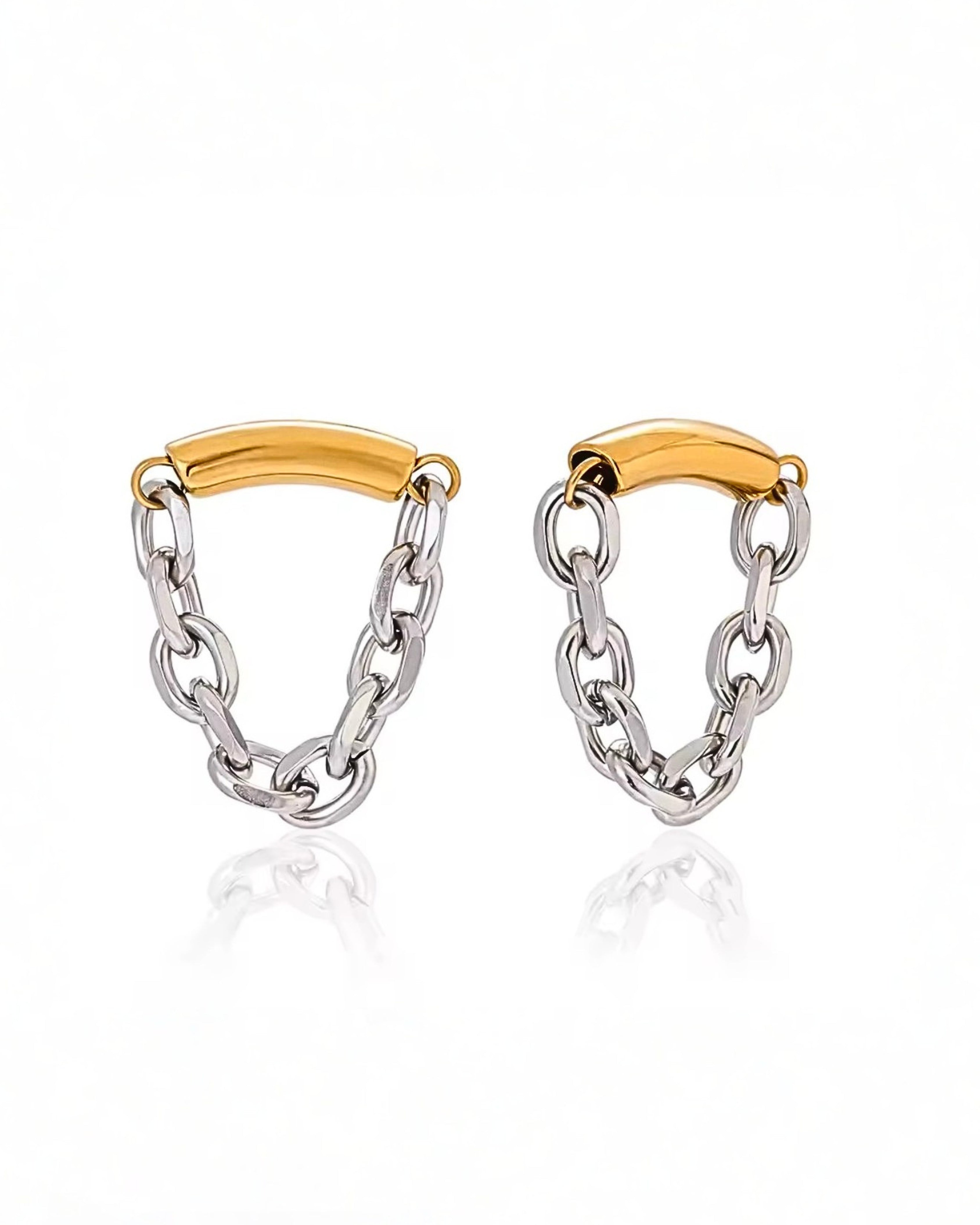 The Mixed Metal Chain Earrings