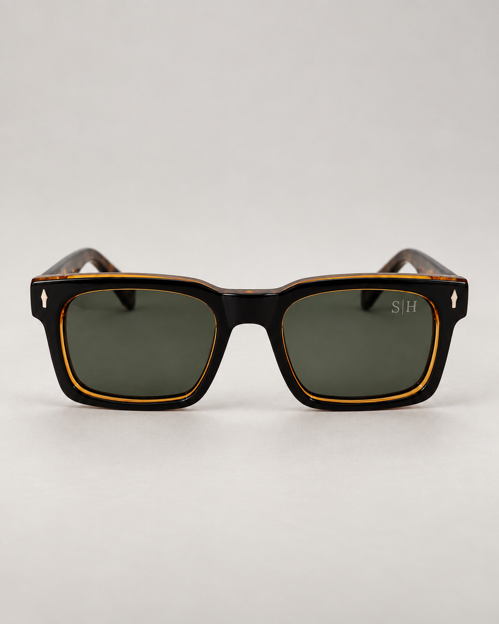 Saddle House Classic black and cognac acetate polarized sunglasses
