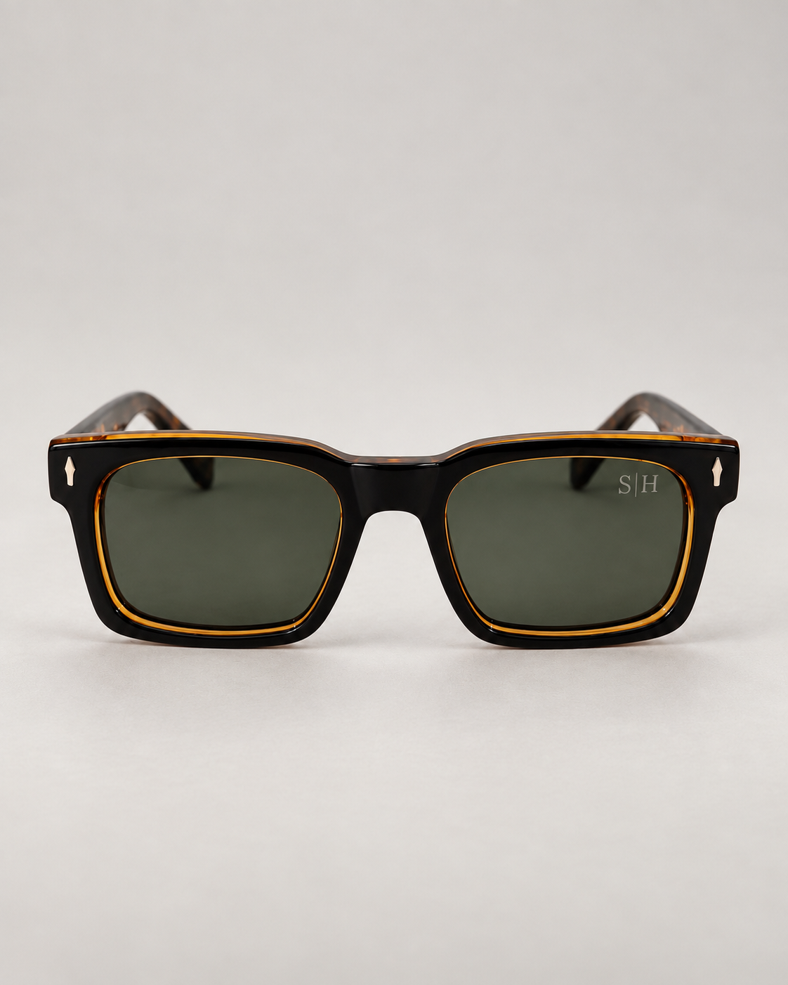 Saddle House Classic black and cognac acetate polarized sunglasses