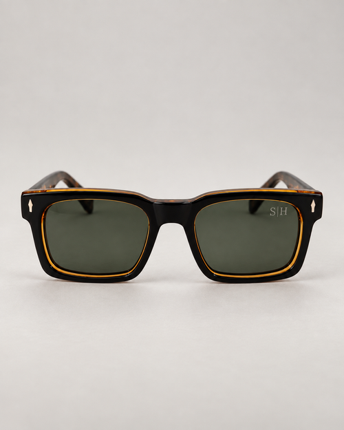 Saddle House Classic black and cognac acetate polarized sunglasses