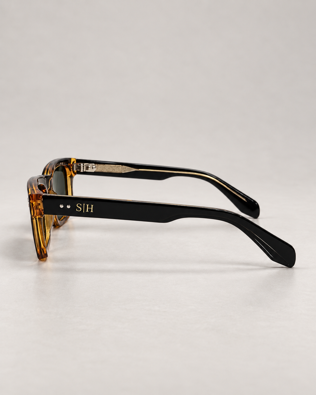 Saddle House Classic square polarized sunglasses with wide temples