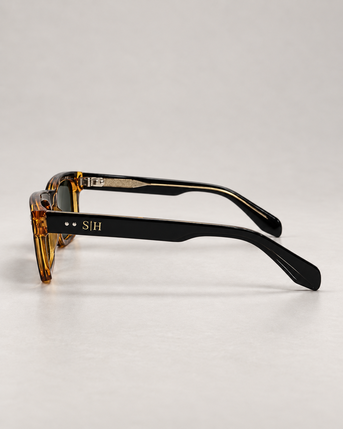Saddle House Classic square polarized sunglasses with wide temples